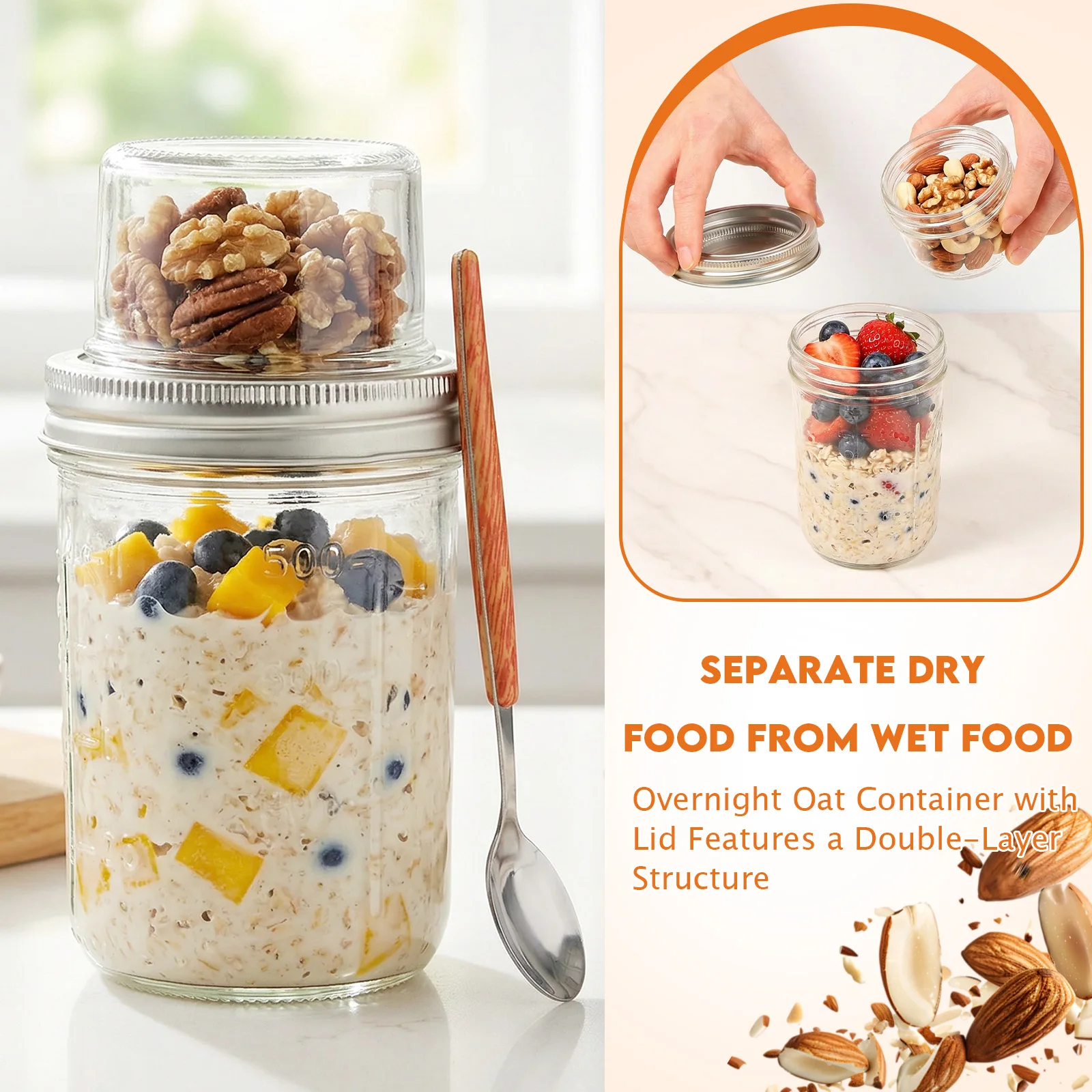 4 Sets Overnight Oats Containe - Overnight Oat Jar recension och pris
