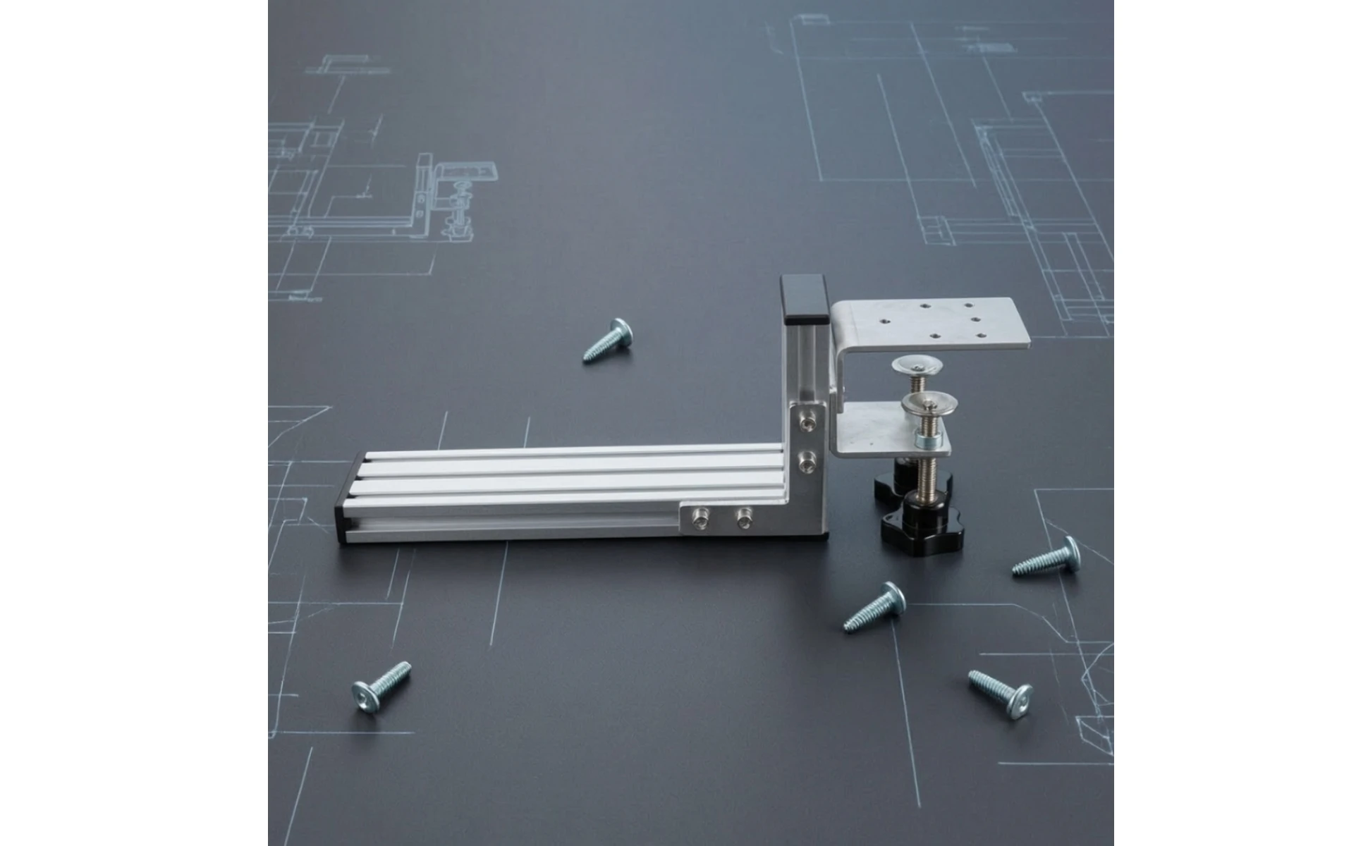 L-Shaped Bracket with Mounting Plates Adjustable Handbrake Mount Bracket Handbrake Mount Rigid Stainless Steel for Sim Racers