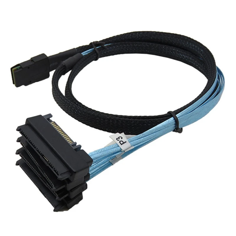 

Internal Mini SAS 36 Pin SFF-8087 To (4) 29 Pin Hard Disk Drive Separator +15 Pin SFF-8482 SATA Connector Cable