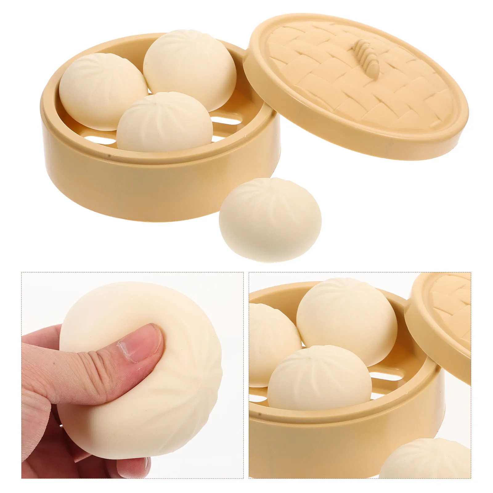 1Set Gedämpfte Brötchen Squeeze Stress Relief Cartoon Design Tragbare Tasche Freundliche Finger Entspannende Lebensmittel Sensorischen Lustige Dekompression