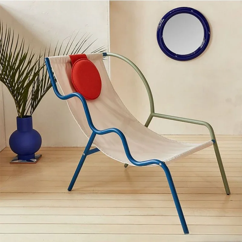 Simple Nordic home balcony summer lunch lounge chair leisure decoration designer canvas  hair
