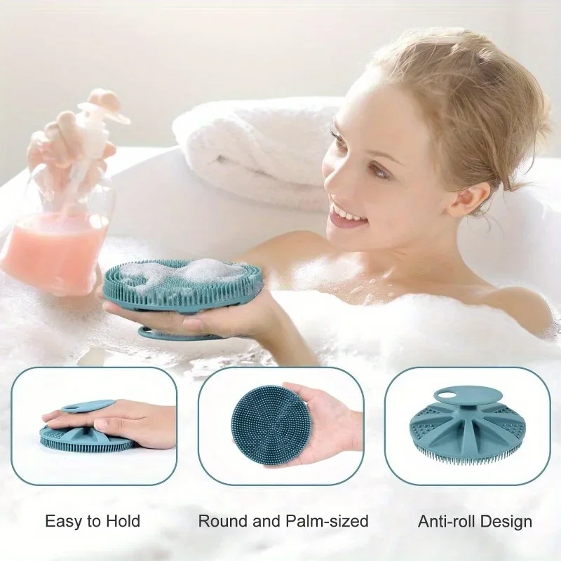 Soft Silicone Body Scrubber Exfoliating Bath Brush Shampoo Brush Handheld Shower Cleansing Brushes Scalp Massager Bathing Tools