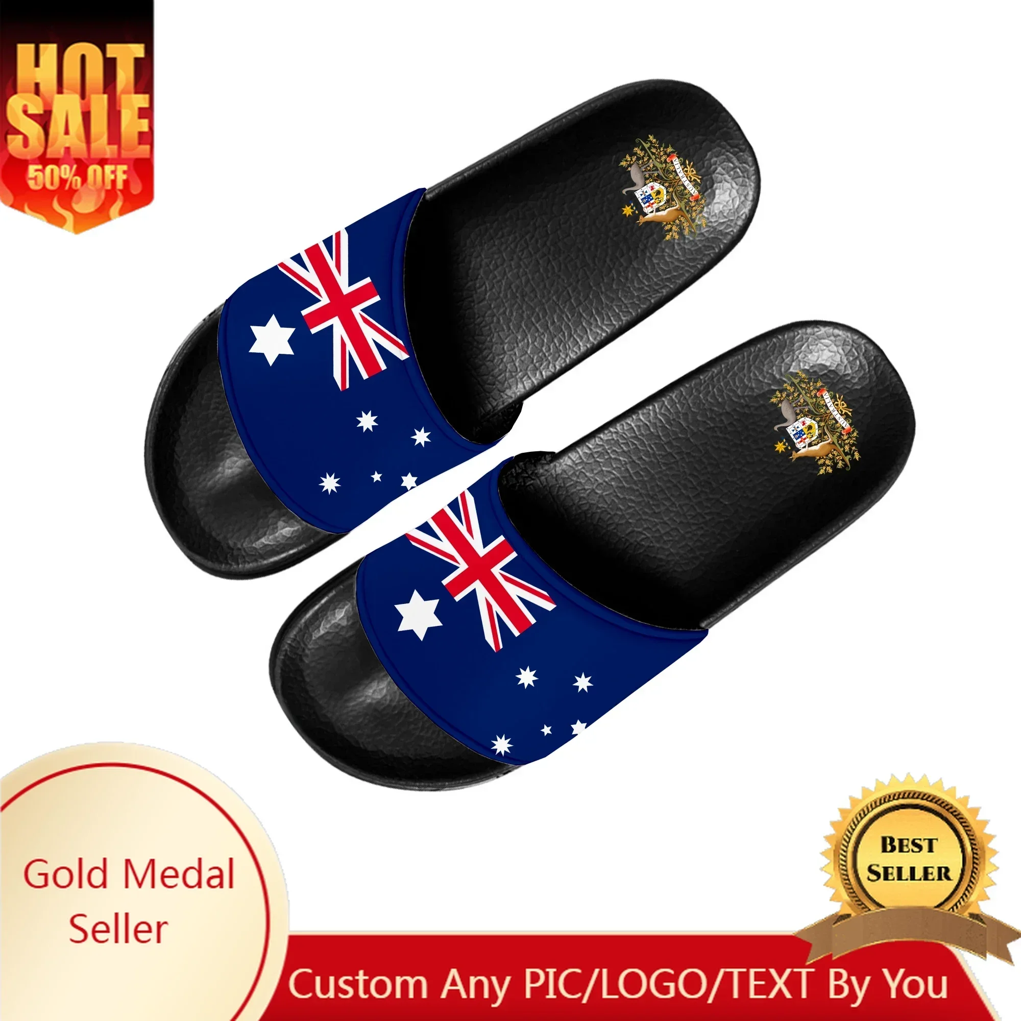 Australian Flag Red Blue Slippers Home Water Shoes Men Women Teenagers Beach Pool Sandals Custom Made Summer Slipper