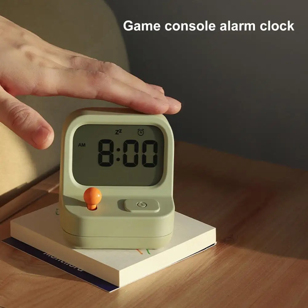 Backlight Display Retro Game Machine-shaped Desk Clock Multi-function Timer for Home Office Handheld Digital Alarm for Kids