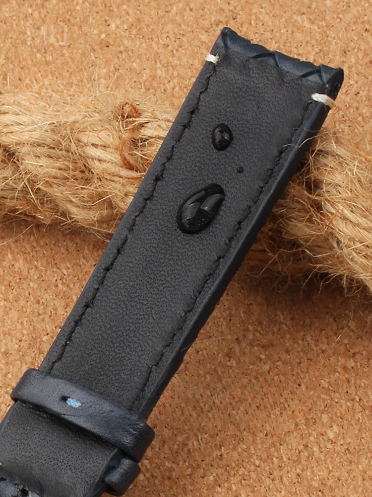 Leisure Gentleman's Woven Genuine Cowhide Watchband for IWC Portuguese Solid Steel Buckle Waterproof Breathable Strap 20 22mm