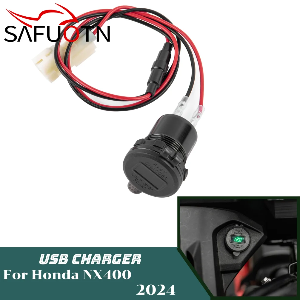 

NX400 USB Charger For Honda NX 400 2024 Motorcycle Camera Cellphone USB Fast Charger with Relay