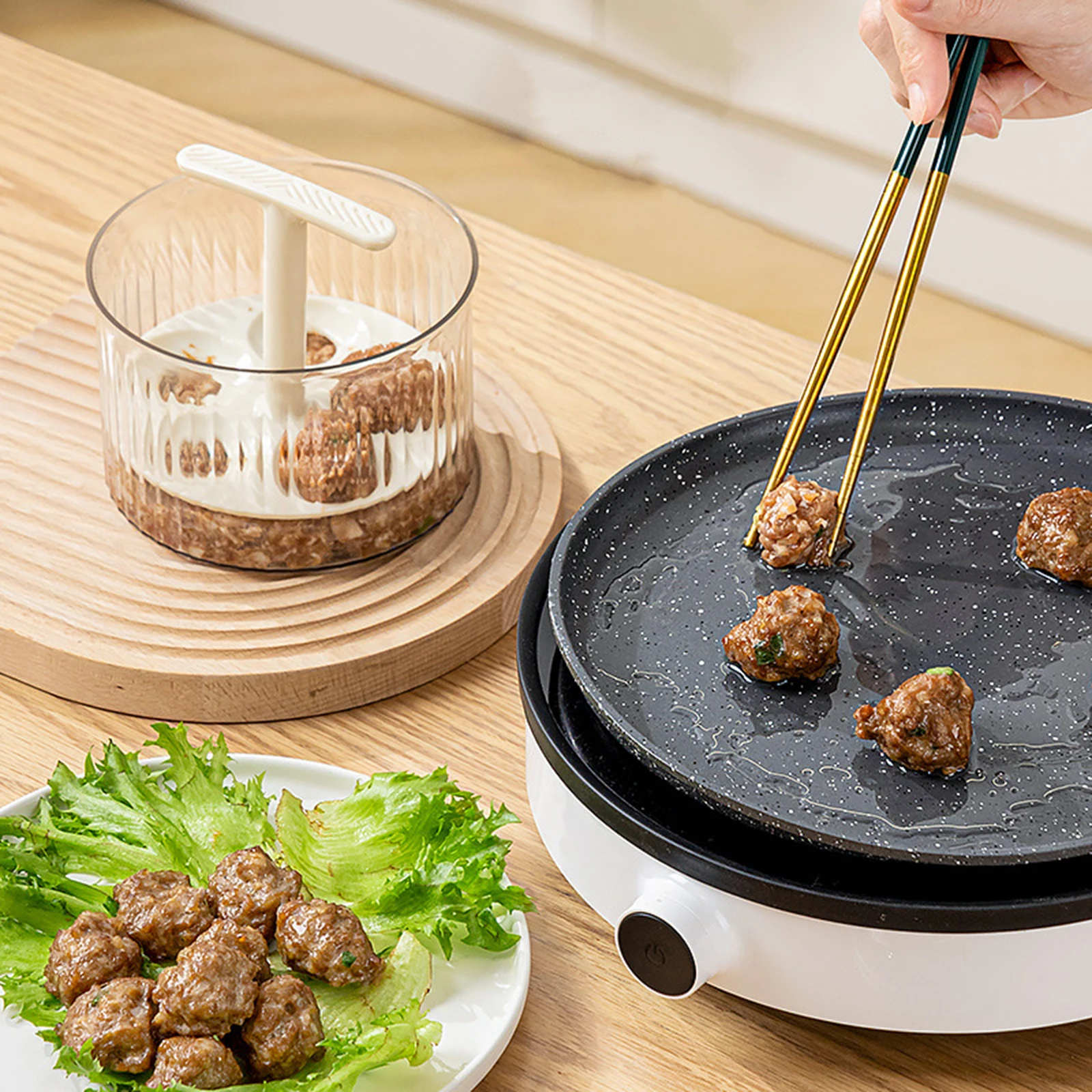 Meatball Dispenser Tool Meat Making Balls Fish Ball Camping DIY Fast and Efficient Kitchen Meatball Mold Meatball Making