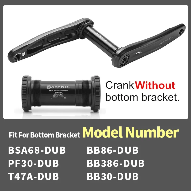 SENICX 28.99mm DUB Bicycle Crank 165mm/170mm/175mm Direct Mount Ultralight Crankset Arms Fit for MTB Downhill Bike Parts