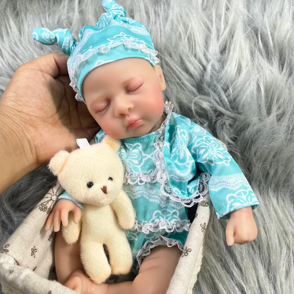 

13 Inch Full Silicone Reborn Baby Luna Lifelike Solid Silicone Flexible Elastic Soft Body Washable Girl Birthday Christmas Gift