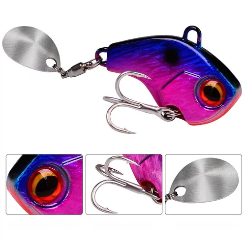 Imagen 2 del producto Señuelos de pesca oscilantes giratorios de Metal Vib cebo vibratorio pesca de invierno 6g 15g 28g cebos duros artificiales Spinner señuelo cuchara