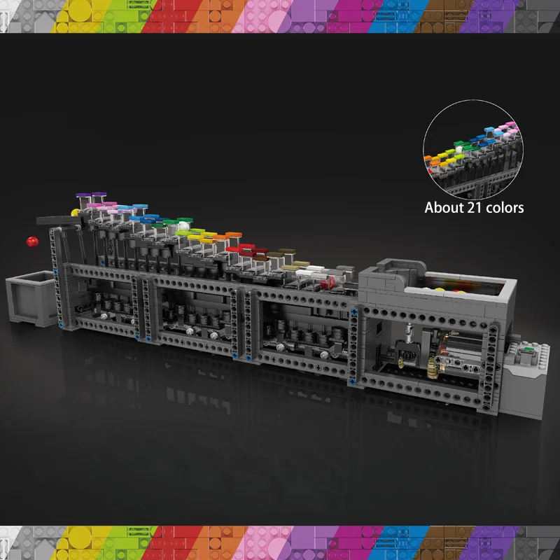 Rainbow Steps GBC línea de montaje eléctrico bloques de construcción mecánicos de alta tecnología modelo de potencia modificada ladrillos Juguetes