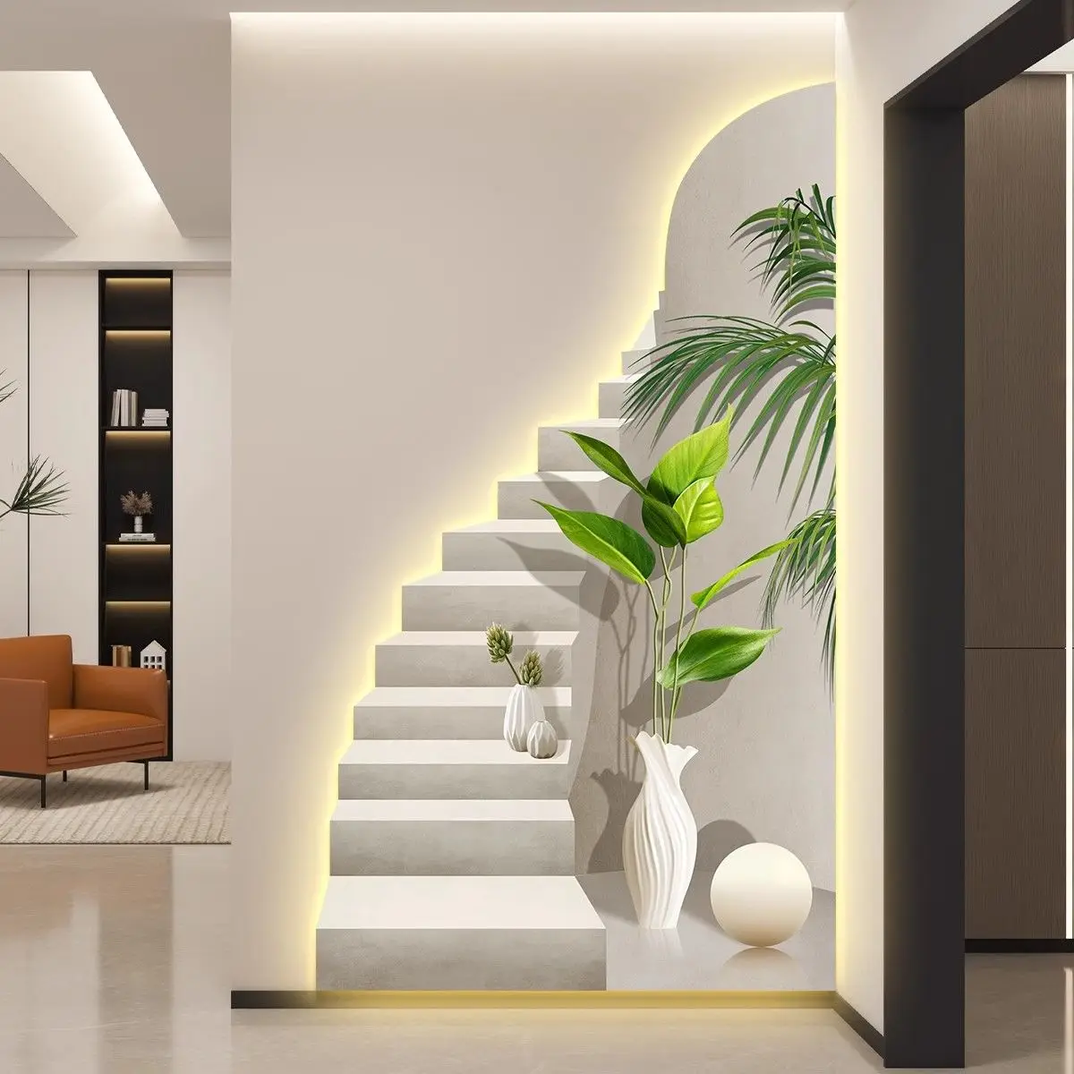 LED mit Licht, Luxus-Eingang, Veranda, Dekoration, Wandgemälde, Flur, Flur, Wandgemälde, einfach, modern, fortschrittlich