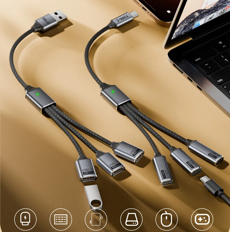 30 سنتيمتر OTG USB نوع الفاصل كابل USB HUB 2.0 ذكر إلى أنثى تمديد الحبل محول شاحن البيانات لطابعة الهاتف فلاش USB #2