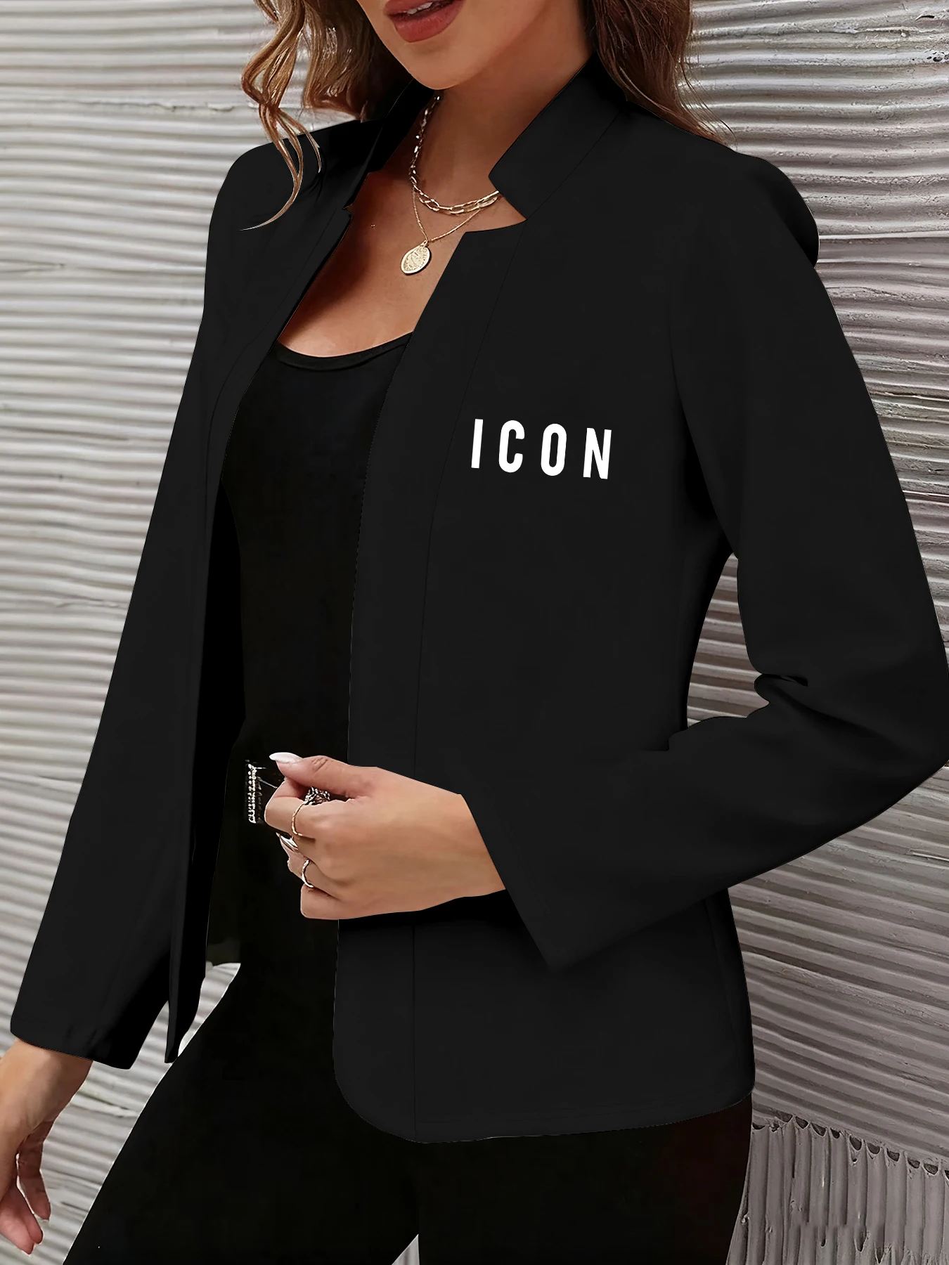 

European and American Style Spring and Autumn Casual Jacket, a Must-Have for Trendy Women, Women's Cardigan Jacket, Women's Fashionable Blazer Jacket, Women's Slim-Fit Cardigan, Long-Sleeve Style, Suitable for Spring and Autumn, Machine Washable, Casual W