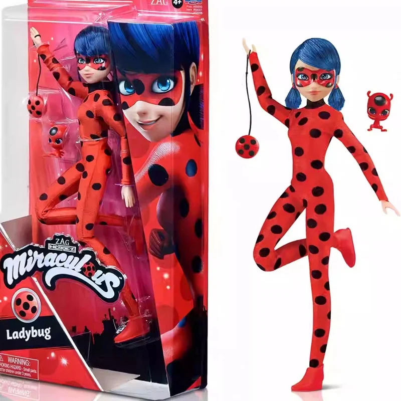 In Stock 27cm Miraculous Anime Figures Tales Of Ladybugs Mister Bug Marinelles Cat Noir Action Movable Joint Model Toy Girl Gift