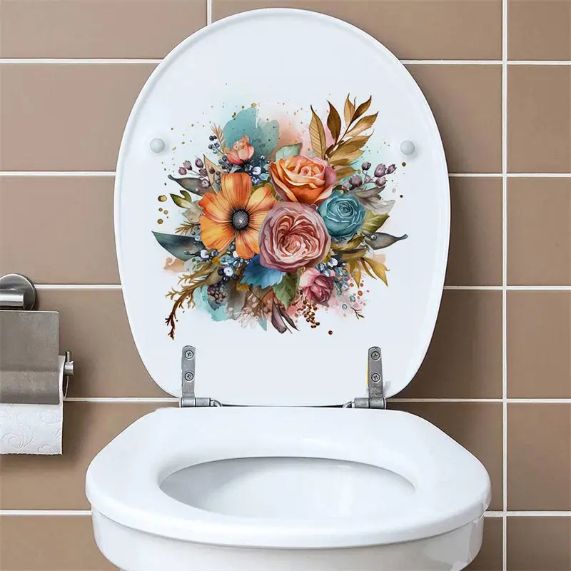 M444 Wunderschöner Blumenstrauß Wandaufkleber Badezimmer Toilette Dekor Wohnzimmer Schrank Kühlschrank Home Dekoration Aufkleber – Detail 4