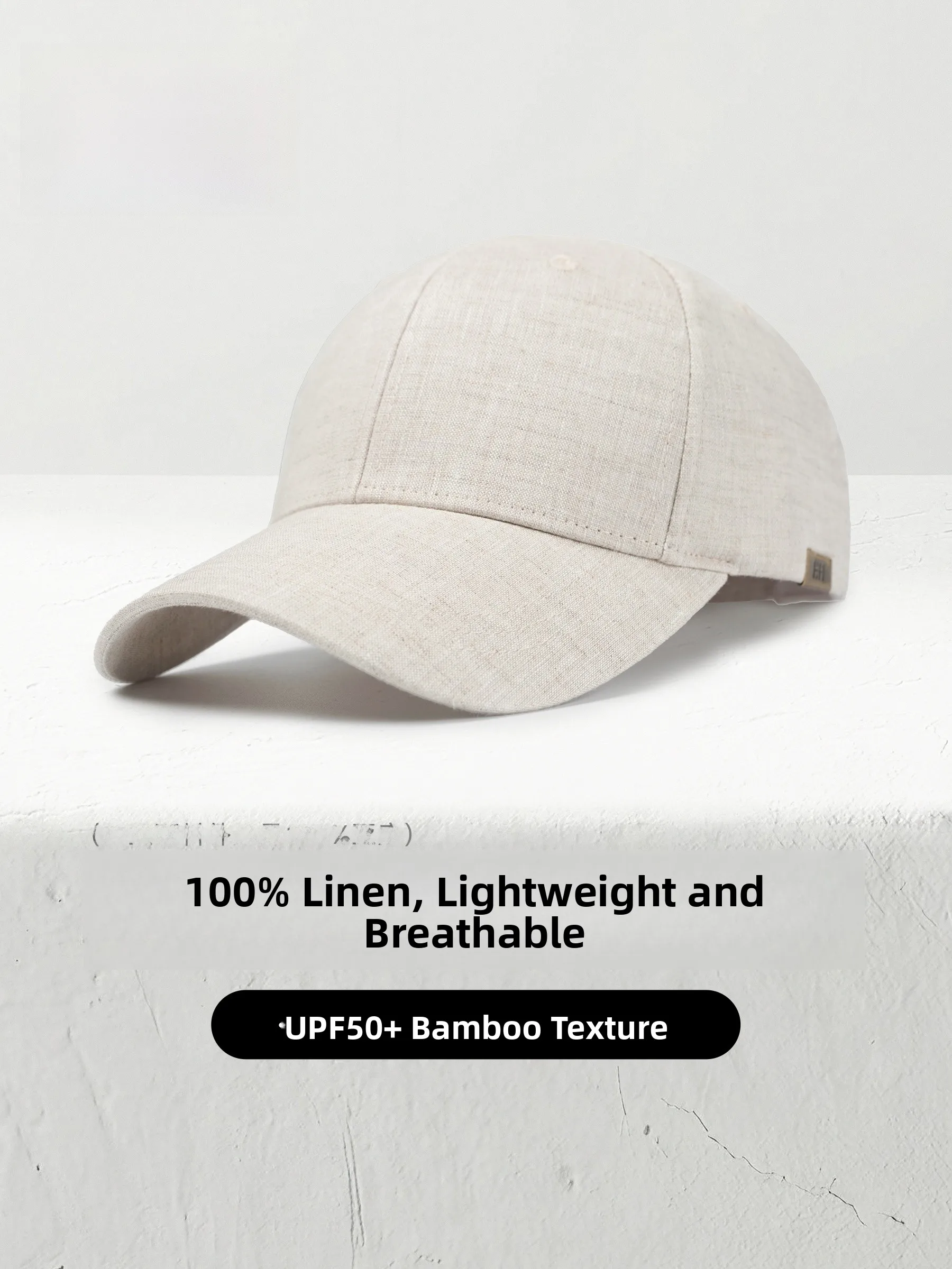 elle-homme-men's-sun-protection-baseball-cap-linen-casual-wide-brim-hat-adjustable-round-top-fashionable-spring-summer