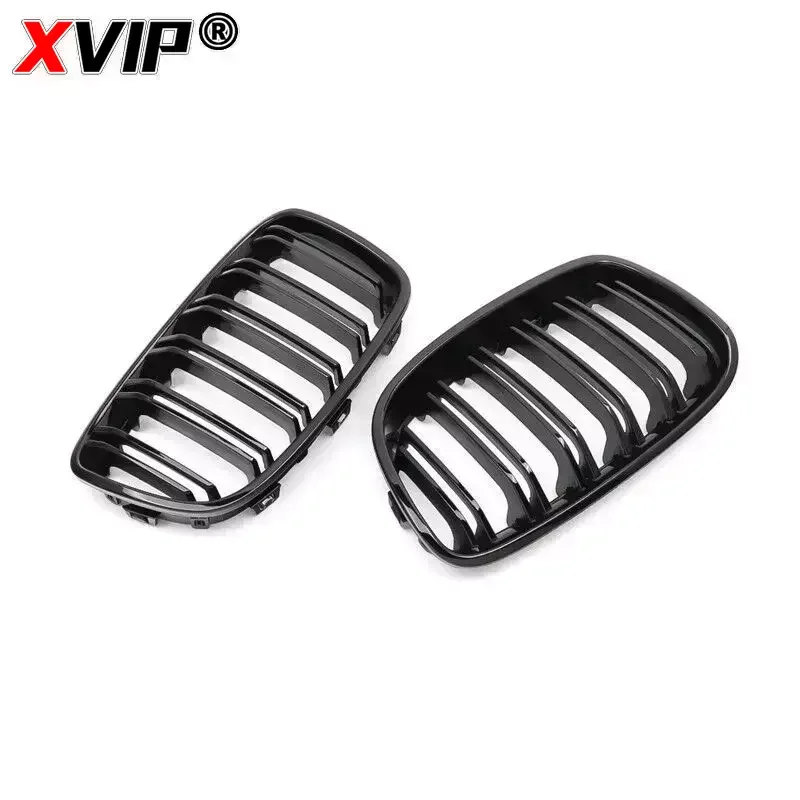 For BMW E81 E87 E82 E88 128I 130I 135I Car Front Bumper Kidney Grille Racing Grills Grilles Gloss Black Dual Slats Grill 07-11 view 4