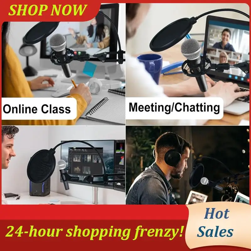 

Upgraded Microphone Arm Gaming Mic Stand Microphone Stand Boom Suspension Bracket With Windshield Filter