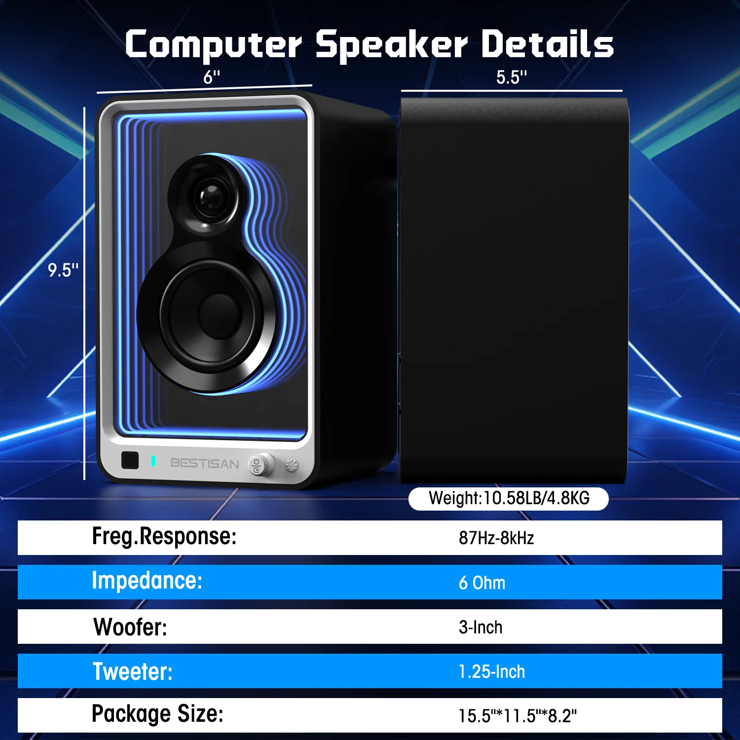 Monitor speaker Bluetooth computer stereo HIFI level TV stereo Super light