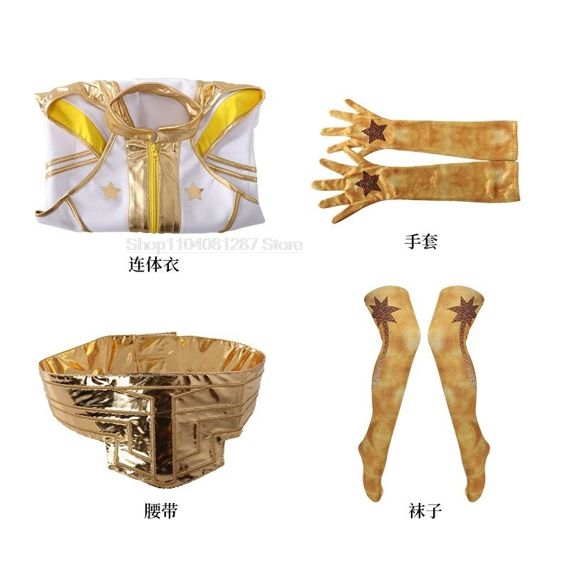 영화 소년 스타라이트 슈퍼 히어로 애니 1 월 코스프레 코스튬 여성 점프수트 벨트 장갑 양말 세트 바디 수트 할로윈 파티