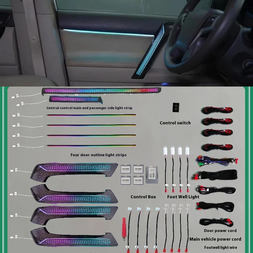 Car Styling Accessorie  ButtonAPP control Ambient light Atmosphere lamp For Toyota Prado 2010-2019 LED Interior Lighting Opgrade