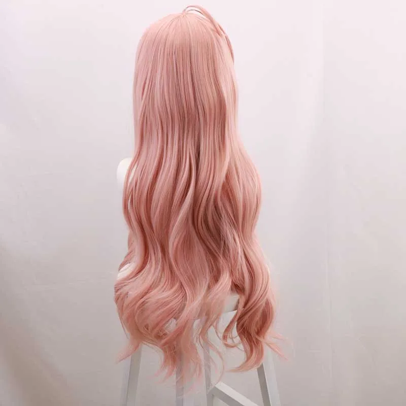 Nowa Danganronpa V3 Inaba Mito Różowa Długa Falowana Peruka Cosplay Anime Włókno Wysokotemperaturowe