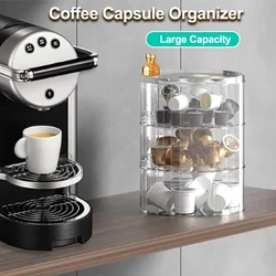 Multi-layer Spinning Coffee Capsule Holder for Nespresso Multifunctional PP Desktop Organiser Box for Foods Cosmetics Jewelry