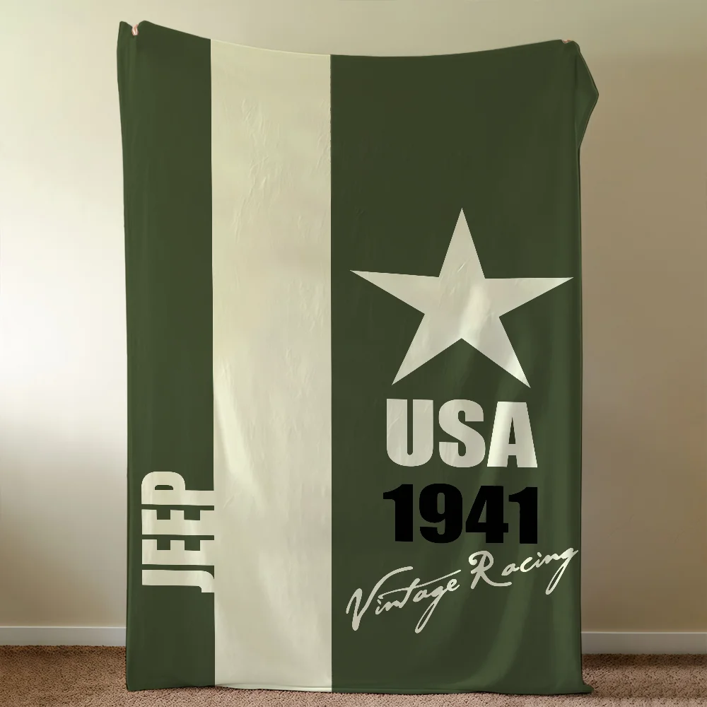 Fashion Print J-JeepS Blanket Throw Super Cosy Plush Living Room Sofa Couch Childish Birthday Gifts