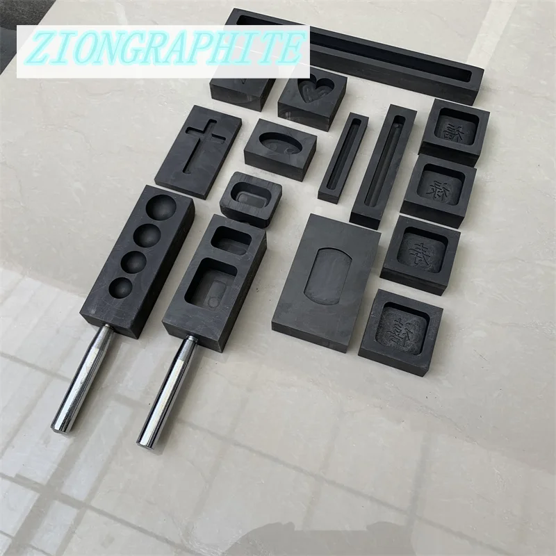 Multi Shape graphite Ingot Tank Pentagram, Heart, Cross,Ellipse Etc. Carbon Casting Ingot Mold graphite Melting Crucible Mould