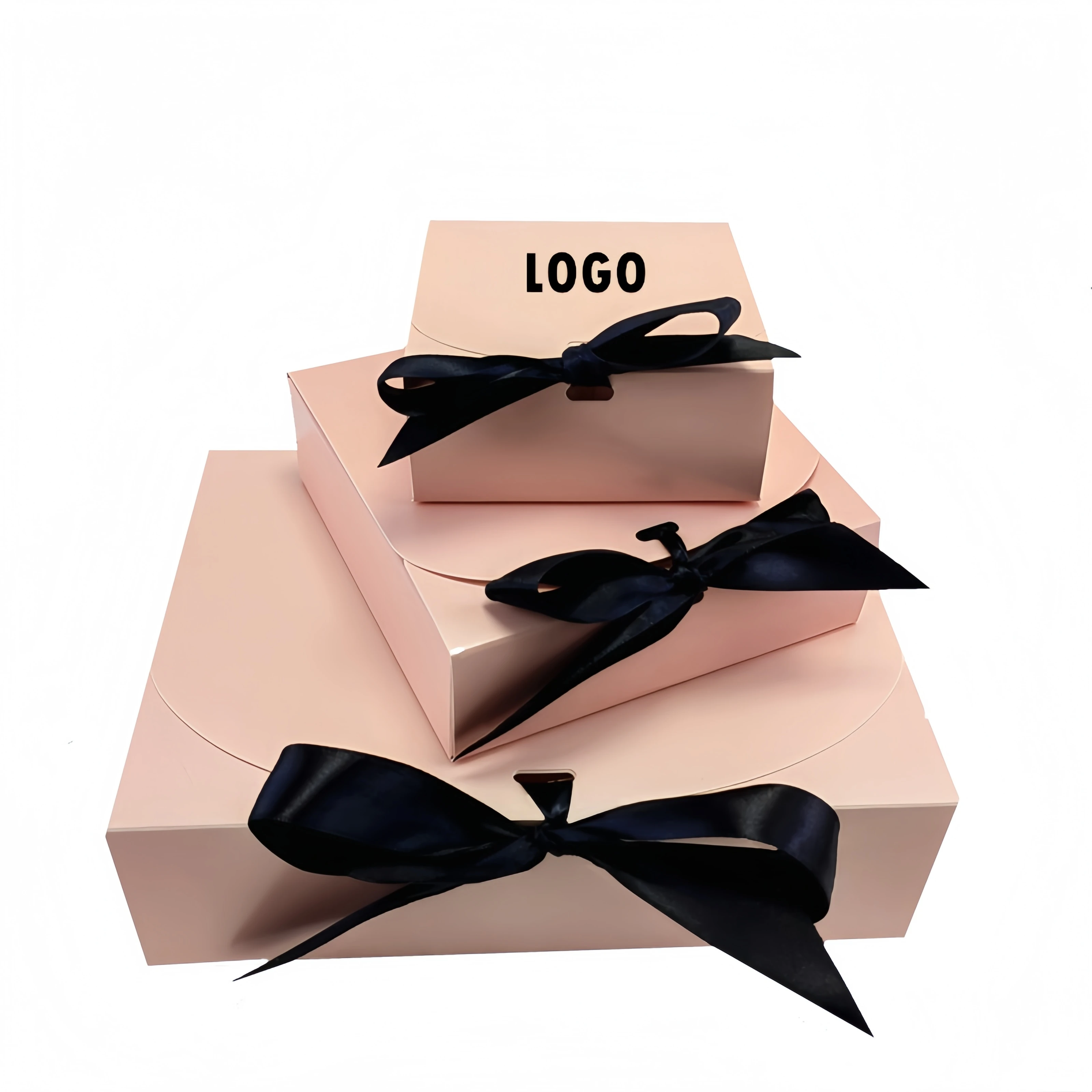 Customize LOGO Pink/White Paper Gift Boxes Packaging For Wedding Favors Birthday Party Valentines Day Gift Boxes/Wrapping Box