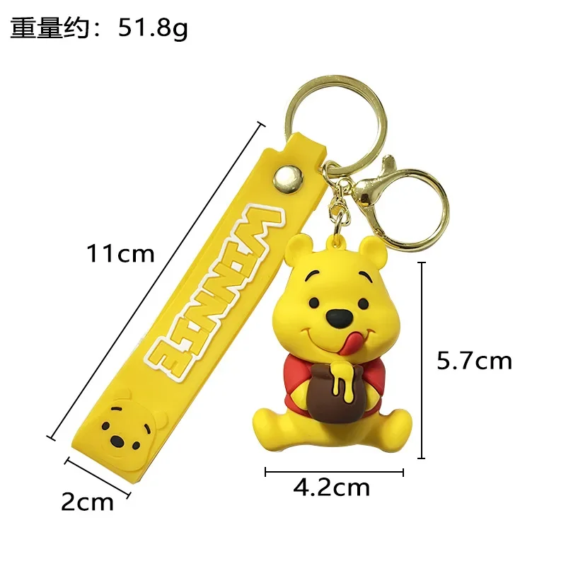 Disney Winnie Piglet Tigger Keychain Cartoon Anime Cute Doll Bag Pendant Car Key Chain Bag Charm Accessories Small Gift