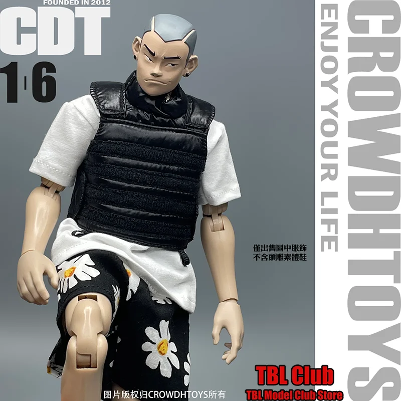 

Мужская одежда в масштабе 1/6, осенне-зимний теплый черный жилет, пуленепробиваемый жилет для 12-дюймовой экшн-фигурки солдата CROWDHTOYS