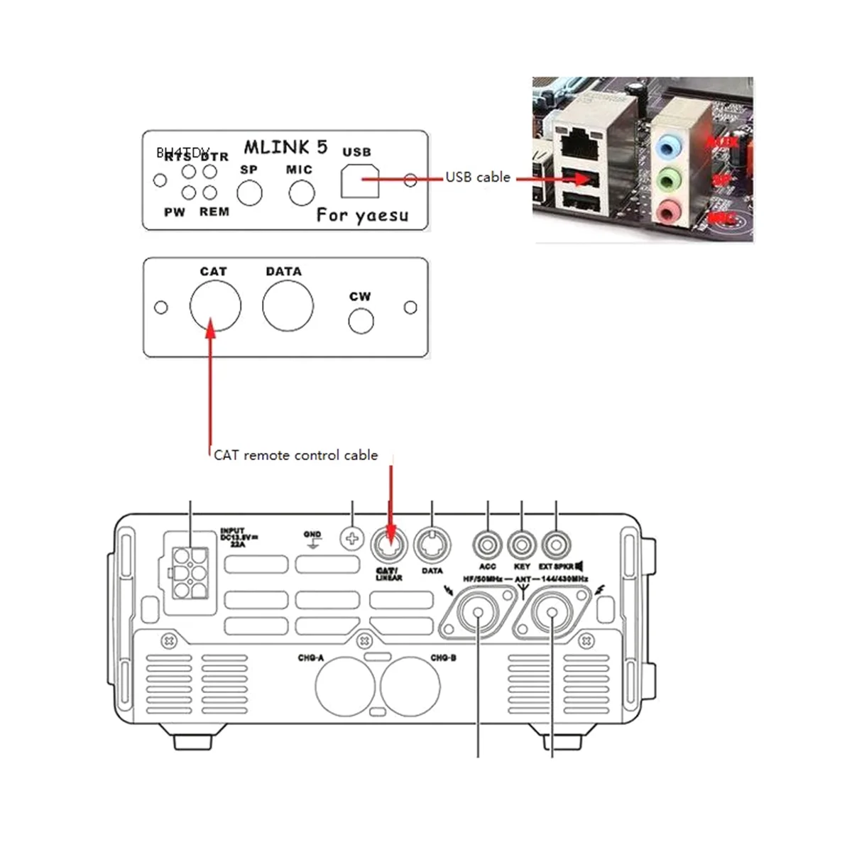 Imagem -02 - Conector Rádio Dedicado u5 Link Yaesu Ft891 Ft917nd Ft-857d Ft-897d