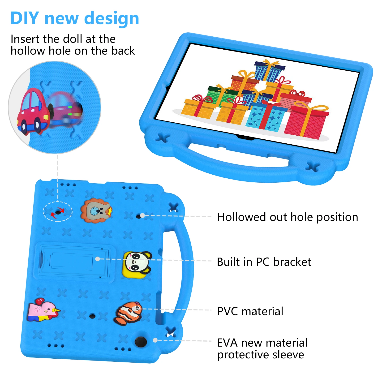 Case for Samsung Galaxy Tab A9 Plus 11 inch 2023 EVA Bear Kids Tablet Stand Cover for SM-X210  SM-X216B SM-X218U