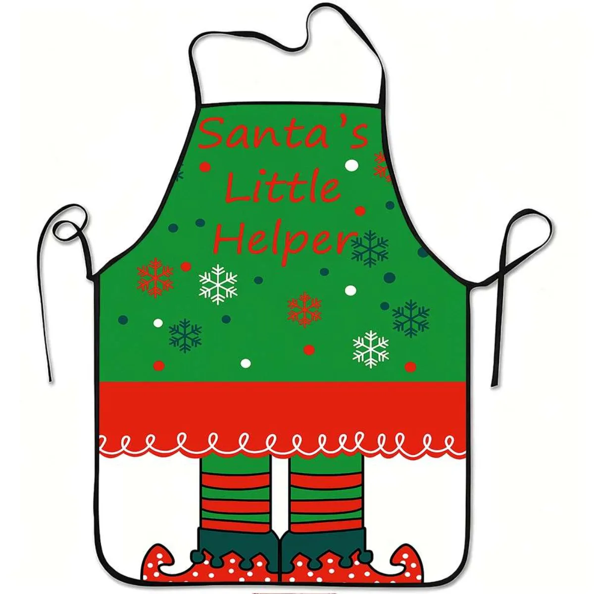 Santa's Little Helper Elf Print Apron, Durable & Practical for Daily Use, Great for Both Indoor and Outdoor Work Apron