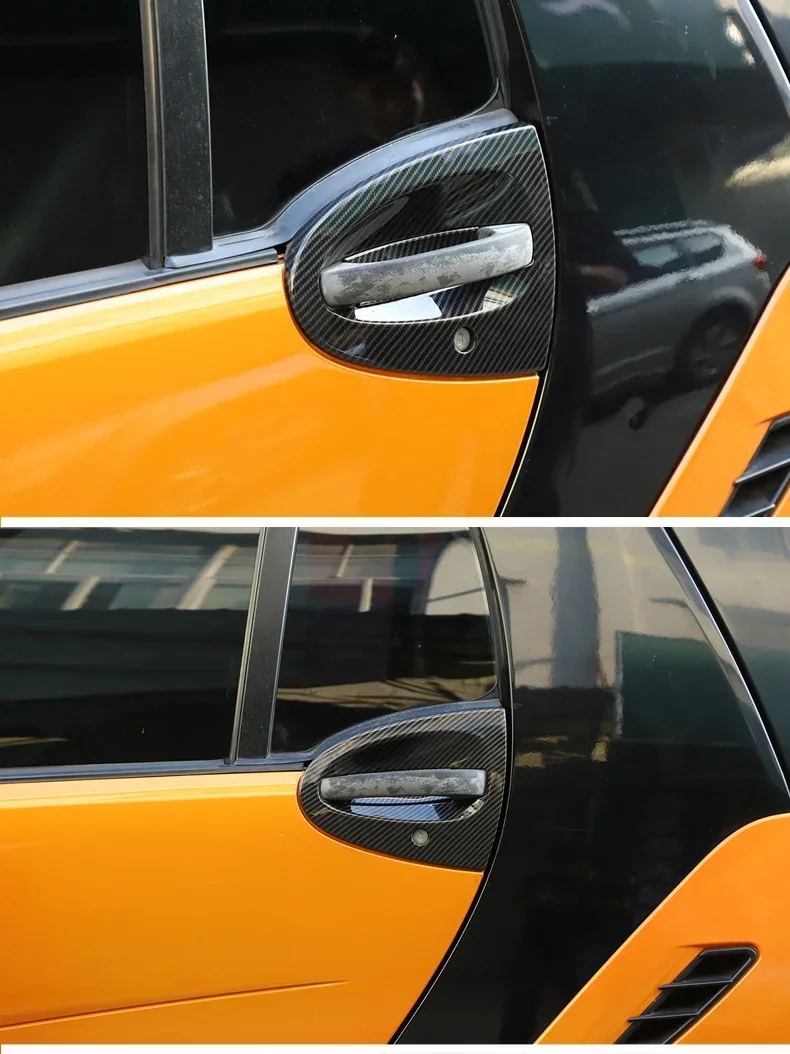 ABS Carbon Faser Für Mercedes Benz Smart 451 Fortwo 2009-2015 Auto Außentür Griff Abdeckung Trim Dekor Aufkleber zubehör – Detail 3