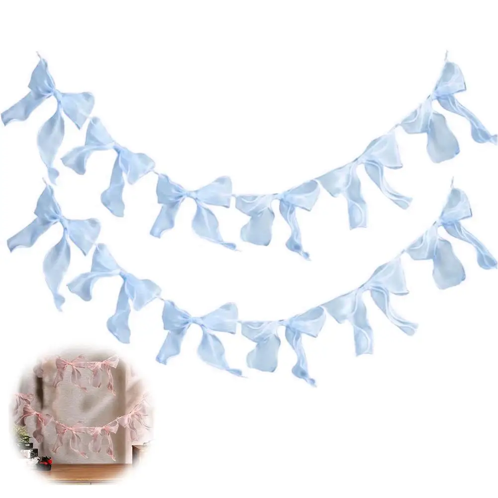 12 Stück elegante rosa Schleifengirlande für Kindergeburtstage, Hochzeiten, Brautpartys, Babypartys, Wanddekoration, hängende Ornamente ﻿ – Detail 5