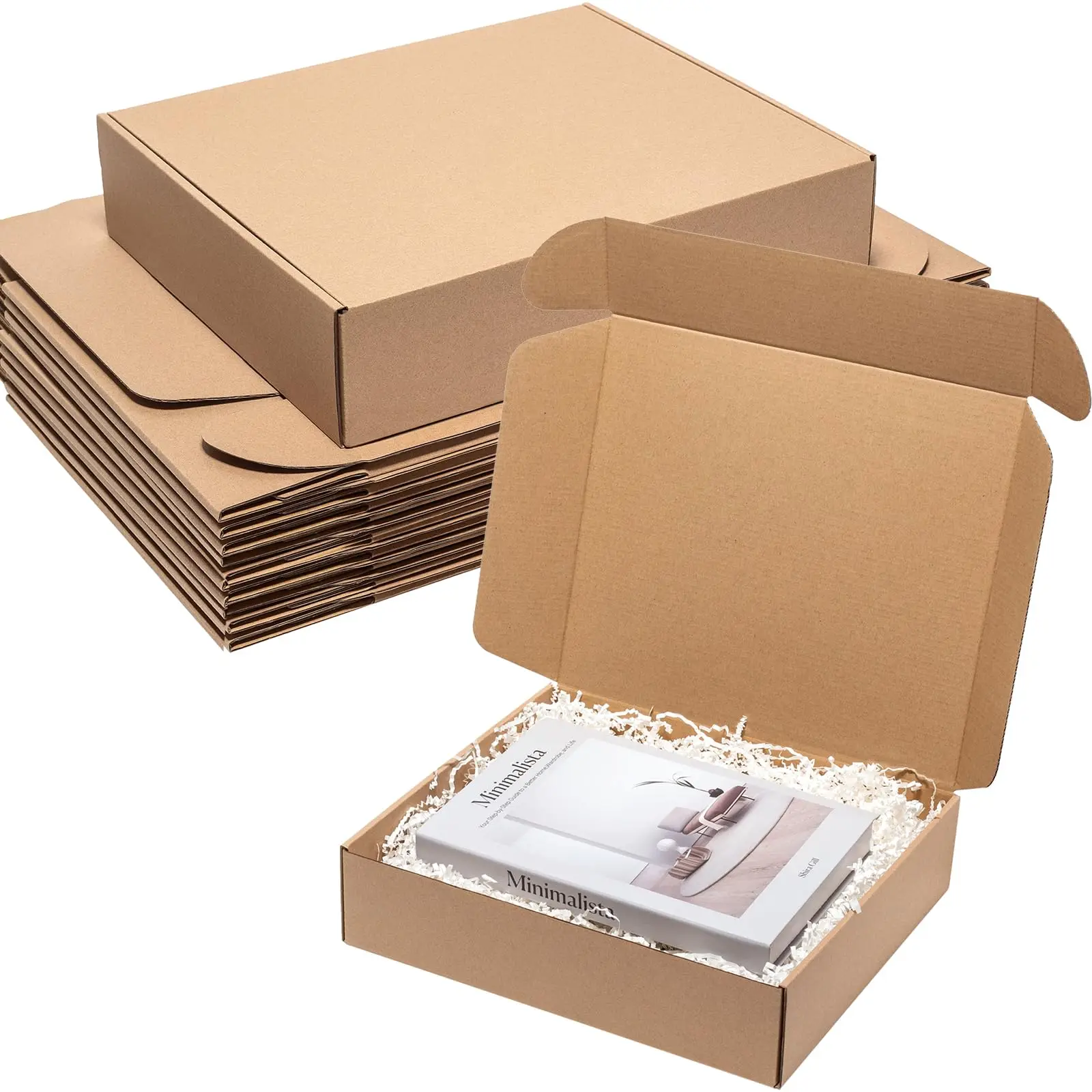 

10PCS Small Shipping Boxes Brown Corrugated Cardboard Mailer Box for Packing Mailing Business Kraft Paper Packaging Box