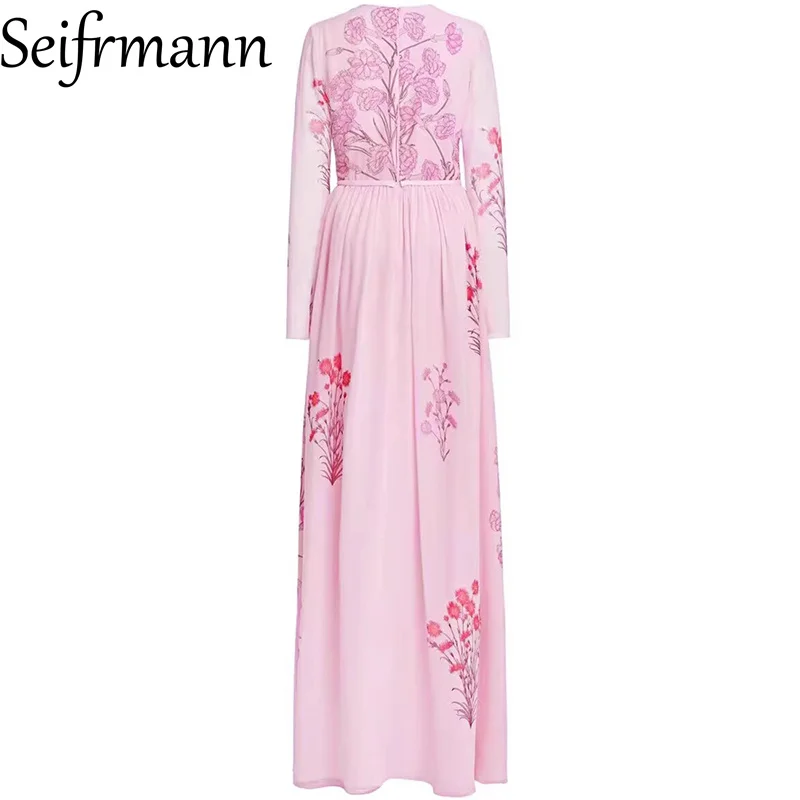 فستان نسائي بتصميم عصري من Seifrmann برقبة دائرية وأكمام طويلة وطباعة أنيقة من الدانتيل-Uo فساتين رومانسية يومية أساسية للعطلات #3