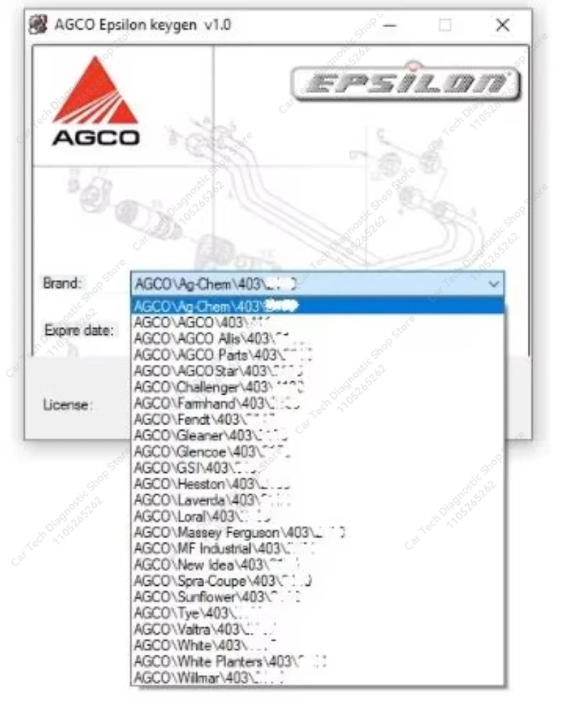 AGCO 데이터베이스 영국 부품 + 워크샵 + 보안 키 생성기 (AGCO 에프실론 예비 부품 카탈로그 및 수리 매뉴얼용)