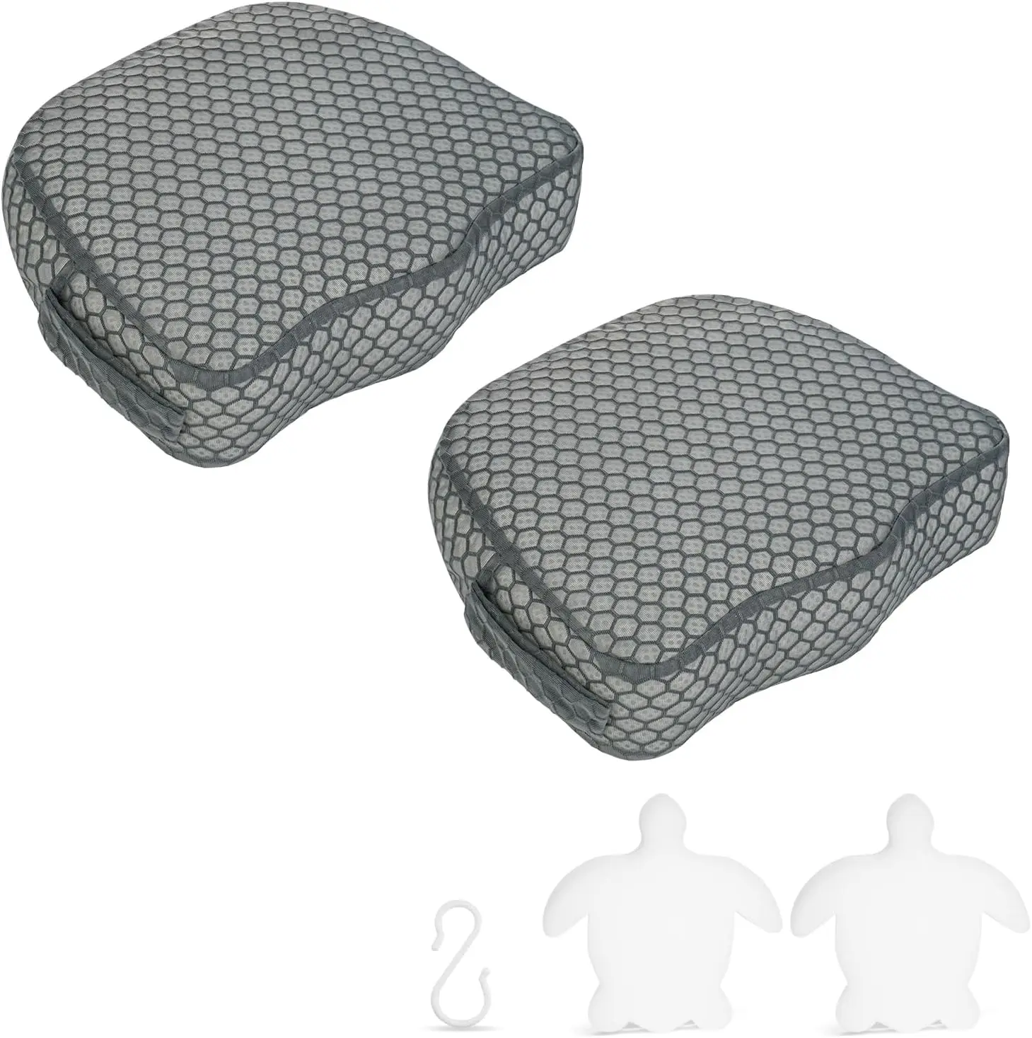 

Weighted Hot Tub Booster Seat for Adults, 5-Inch Lift with Non-Slip Base, Quick-Dry Mesh Cushion (2-Pack Grey)