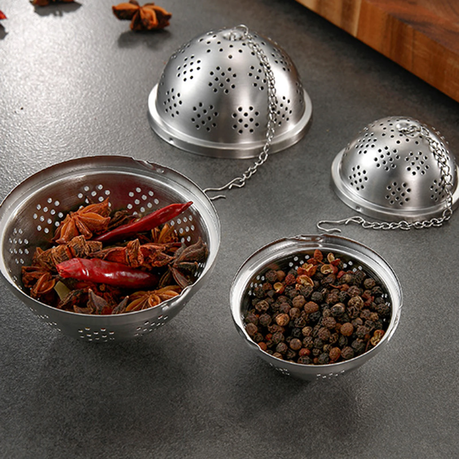Stainless Steel Fine Mesh Tea Filter Ball Multifunctional Spices Filters Box For Kitchen Cooking kitchen Gadgets Kitchen Item