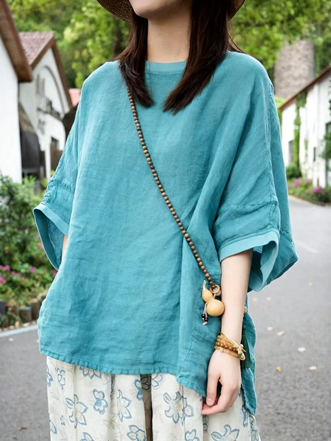 

Summer Thin Shirt Women's Simple Style Large Size Youthful Versatile Artistic Slimming Top Korean Brand Fashionable Casual Wear