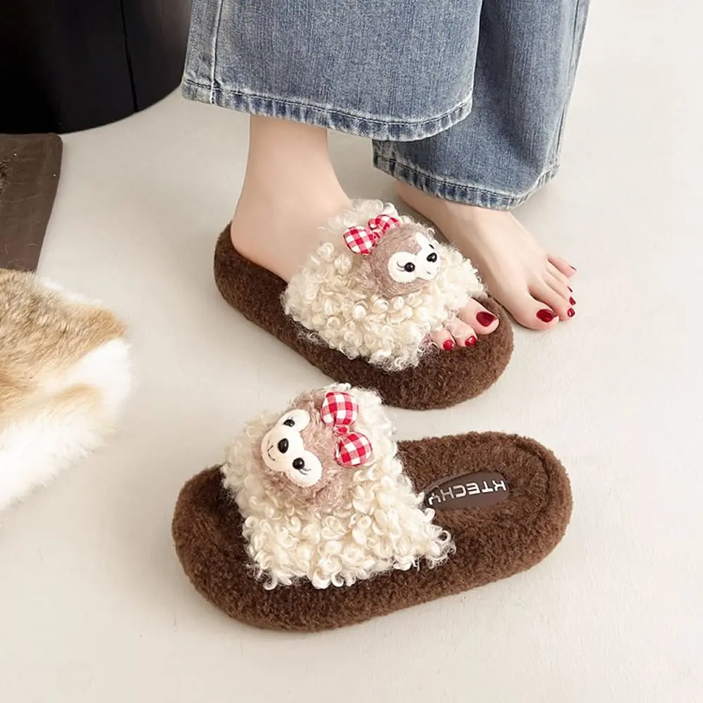 

Плюшевые тапочки с героями мультфильмов, осень-зима 2022, женские мягкие домашние хлопковые сандалии на плоской подошве, нескользящая весенняя повседневная обувь Женская Обувь