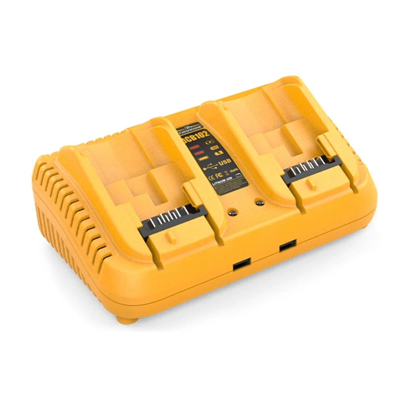 DCB102 Replacement For Dewalt Battery Charger Station Dual USB Port Battery Charger For Dewalt 12V/20V Battery Durable