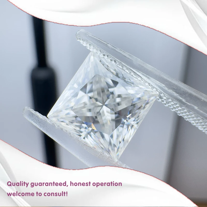 

J-Муассанит Камни D Цвет Принцесса Огранки Тестер Искусственные Драгоценные Камни Подвески Материалы Для Изготовления Ювелирных Изделий с Сертификатом