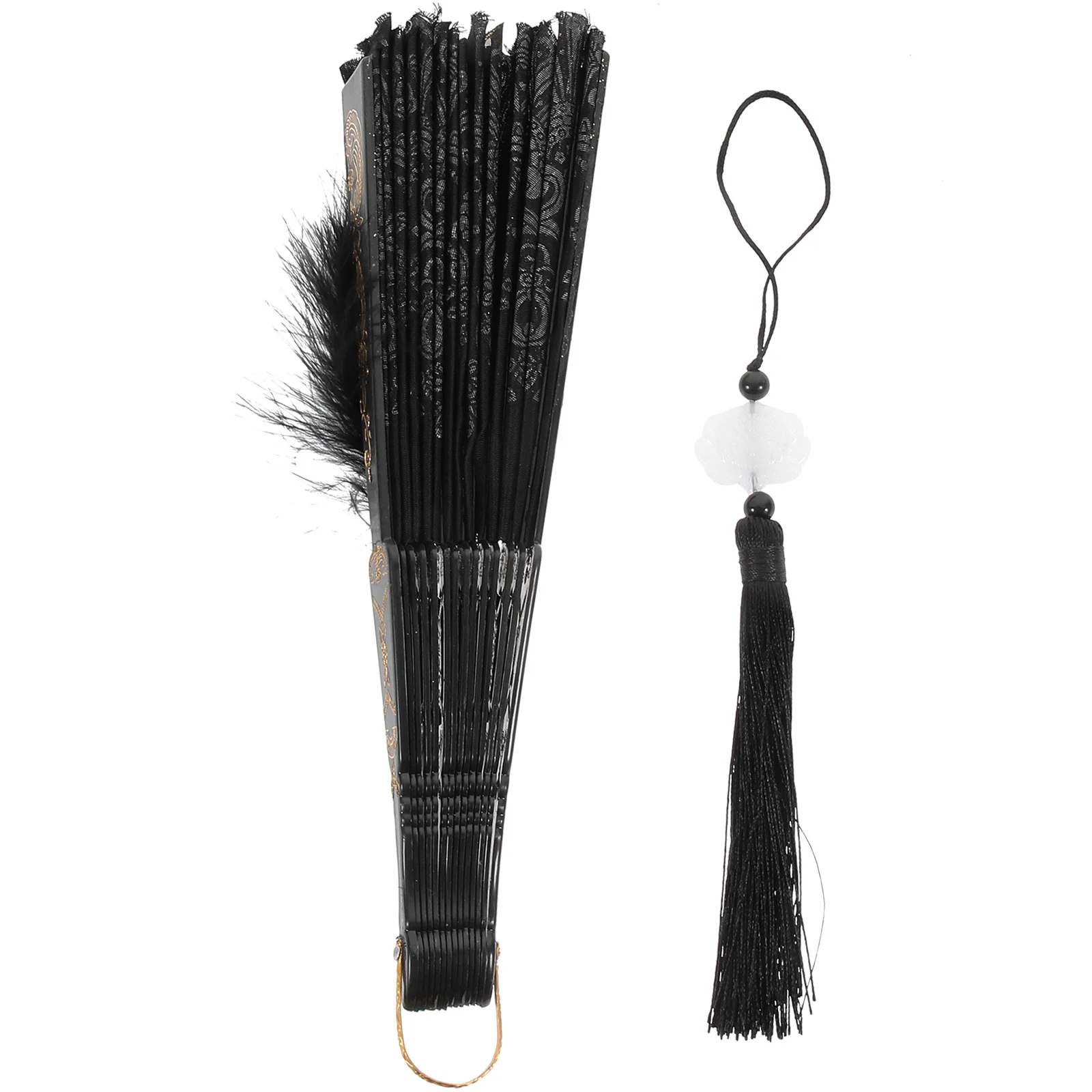 مروحة بلوم قابلة للطي للنساء، مروحة محمولة أنيقة، تصميم قابل للطي لحفلات الزفاف والحفلات التنكرية والمهرجانات #1