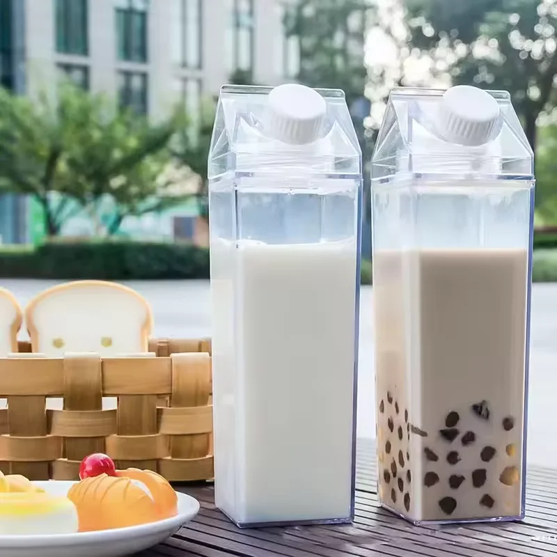 500/1000ml super quente transparente caixa de leite design copo água versão coreana pequeno fresco menina coração grande capacidade garrafas portáteis