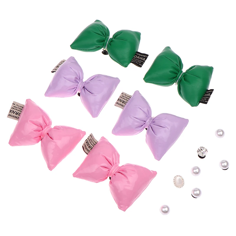 1Set Cute Bowtie Fashion Elegant Shoe Charms Multiple Colors Bow Shoe Accessories For All-match Vintage Shoe Buckle Decorations